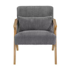 Sillón Decorativo Moderno GDFStudio Mason con Estructura de Madera de Caucho y Tapizado de Pana con Cojín