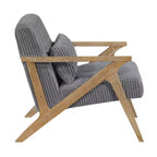 Sillón Decorativo Moderno GDFStudio Mason con Estructura de Madera de Caucho y Tapizado de Pana con Cojín