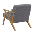 Sillón Decorativo Moderno GDFStudio Mason con Estructura de Madera de Caucho y Tapizado de Pana con Cojín
