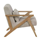Sillón Decorativo Moderno GDFStudio Mason con Estructura de Madera de Caucho y Tapizado de Pana con Cojín