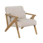 Sillón Decorativo Moderno GDFStudio Mason con Estructura de Madera de Caucho y Tapizado de Pana con Cojín
