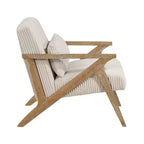 Sillón Decorativo Moderno GDFStudio Mason con Estructura de Madera de Caucho y Tapizado de Pana con Cojín