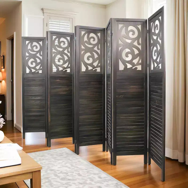 Dovelina Divisor de Ambientes de Madera 1.7 m Biombo Plegable de Privacidad 4/6/8 Paneles Marrón