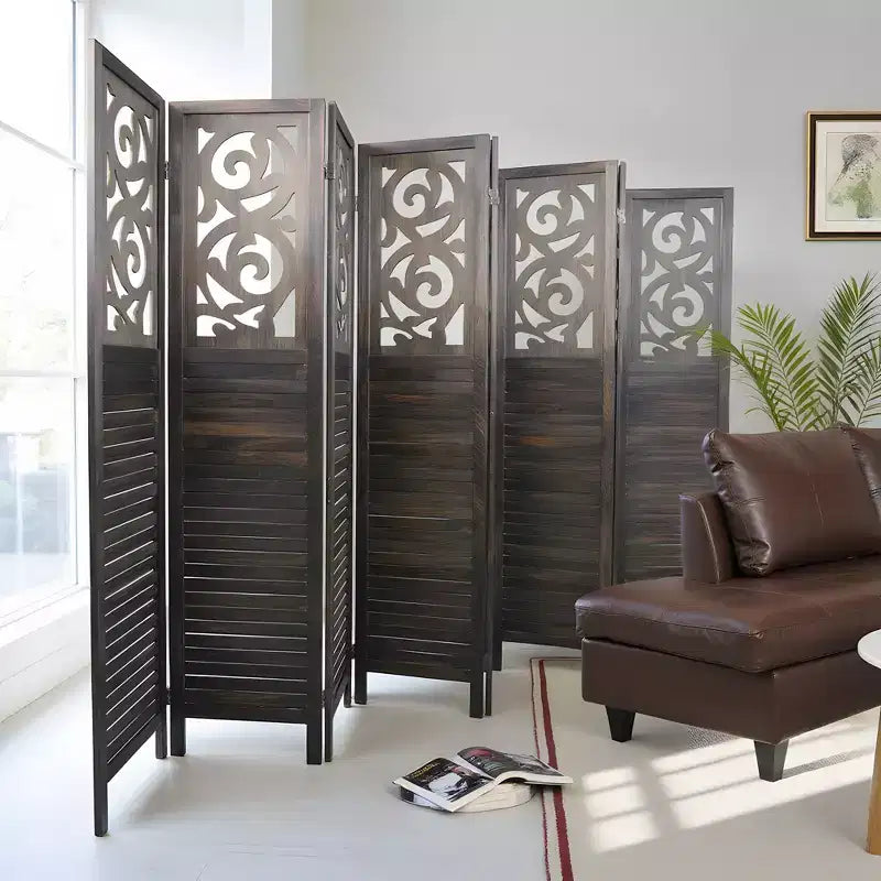Dovelina Divisor de Ambientes de Madera 1.7 m Biombo Plegable de Privacidad 4/6/8 Paneles Marrón