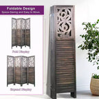 Dovelina Divisor de Ambientes de Madera 1.7 m Biombo Plegable de Privacidad 4/6/8 Paneles Marrón