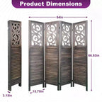 Dovelina Divisor de Ambientes de Madera 1.7 m Biombo Plegable de Privacidad 4/6/8 Paneles Marrón
