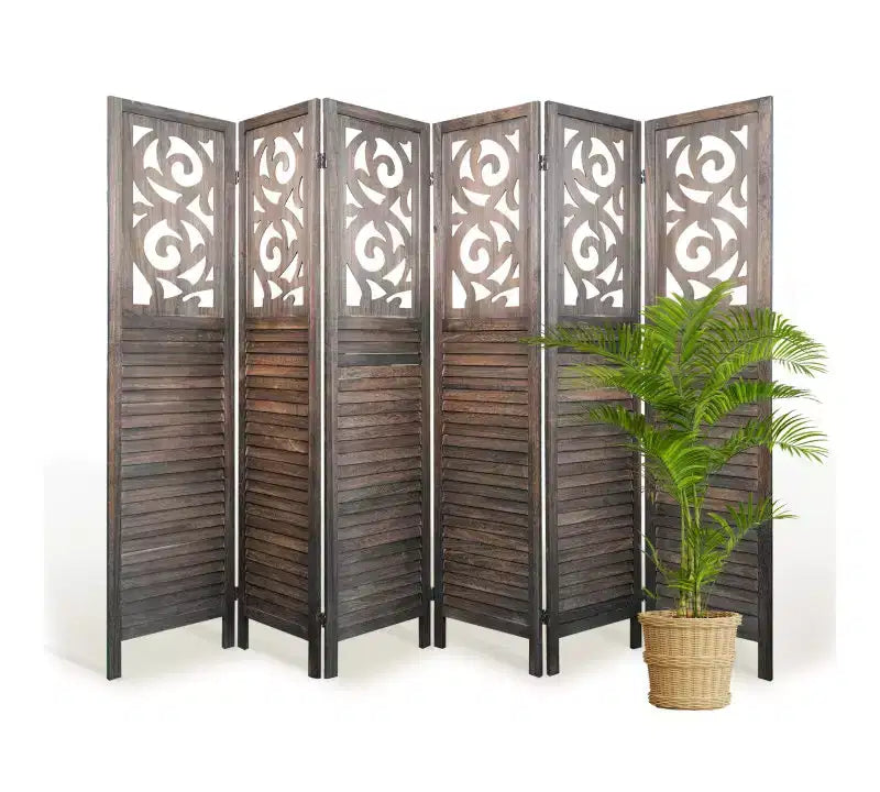 Dovelina Divisor de Ambientes de Madera 1.7 m Biombo Plegable de Privacidad 4/6/8 Paneles Marrón