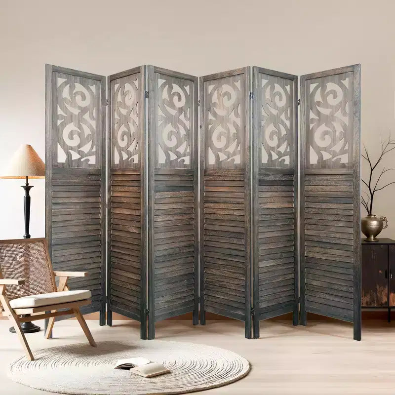 Dovelina Divisor de Ambientes de Madera 1.7 m Biombo Plegable de Privacidad 4/6/8 Paneles Marrón
