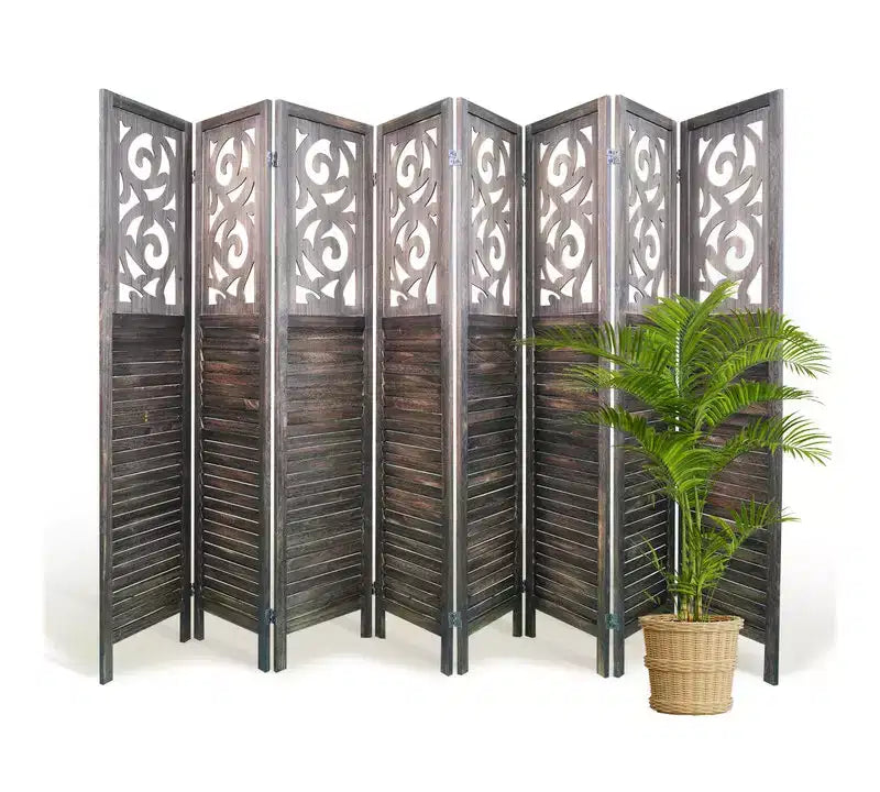 Dovelina Divisor de Ambientes de Madera 1.7 m Biombo Plegable de Privacidad 4/6/8 Paneles Marrón