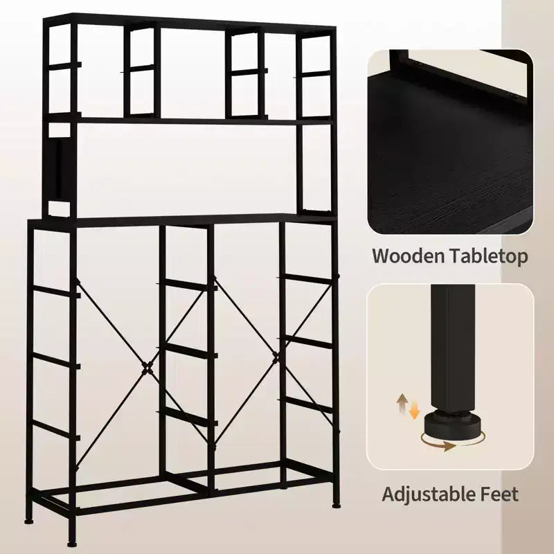 Cómoda para dormitorio, cajonera de tela de 12 cajones, estantes abiertos, tapa de madera y estructura de metal para dormitorio, pasillo o sala de estar