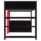 Cama alta gaming completa Luxystar con escritorio, estantes de almacenamiento y luces
