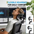 Silla de oficina profesional con respaldo alto, soporte lumbar ajustable, reposacabezas 3D, reposabrazos abatibles para trabajo de escritorio, capacidad de 300 lb, negra
